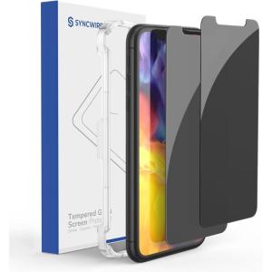 imageSYNCWIRE Privacy Screen Protector for iPhone 11 ProXSX10 Pack of 2 AntiSpy 9H Hardness Shatterproof Screen Protector 3D BubbleFree Protective Glass Privacy Screen Protectorfor iPhone 11XR61