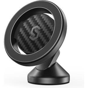 imageSYNCWIRE for MagSafe Car Mount  Kevlar Material Magnetic Phone Holder for Car Dash360 Rotation Strong Magnets Car Phone Holder Compatible iPhone 16 Pro Max 15 14 13Android MagSafe Car AccessoriesCarbon Fiber