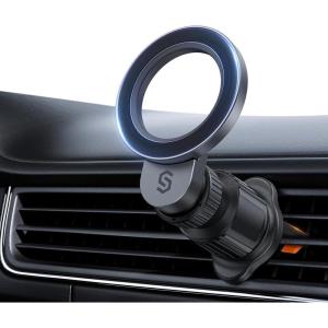 imageSYNCWIRE for MagSafe Car Mount 360 Strongest Magnet Magnetic Phone Holder for Car Vent Hands Free Car Air Vent Accessories for Women Men iPhone 16 Pro Max 15 14 13 Samsung S25 All SmartphonesSpace Gray