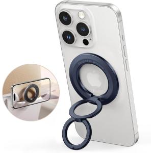 imageSYNCWIRE for MagSafe Ring Holder Magnetic Phone Ring Holder Magnet Cell Phone Grip Finger Ring Kickstand Compatible with iPhone 16 15 14 13 12 Pro Max fits MagSafe AccessoriesBlue Titanium