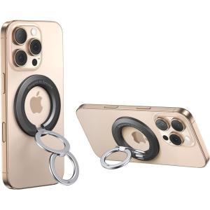 imageSYNCWIRE for MagSafe Ring Holder Magnetic Phone Ring Holder Magnet Cell Phone Grip Finger Ring Kickstand Compatible with iPhone 16 15 14 13 12 Pro Max fits MagSafe AccessoriesBlack