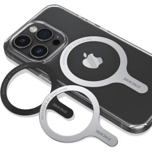 imageSYNCWIRE for MagSafe Sticker 3 Pack Compatible with MagSafe Ring Metal Ring Support Wireless Charging Magnetic Ring for Phone Case Universal for iPhone Galaxy All Standard Cases2 Silver1 Black