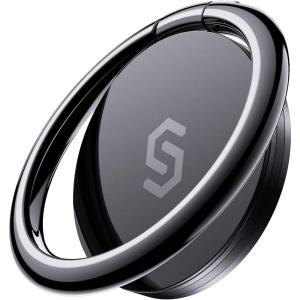 imageSyncwire Cell Phone Ring Holder Stand 360 Degree Rotation Finger Ring Kickstand Polished Metal Phone Grip for Magnetic Car Mount Compatible iPhone 15 14 13 12 11 SamsungPixelSmartphone AccessoriesBlack