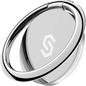 imageSyncwire Cell Phone Ring Holder Stand 360 Degree Rotation Universal Finger Ring Kickstand with Polished Metal Phone Grip for Magnetic Car Mount Compatible with iPhone Samsung LG Sony  GraySilver
