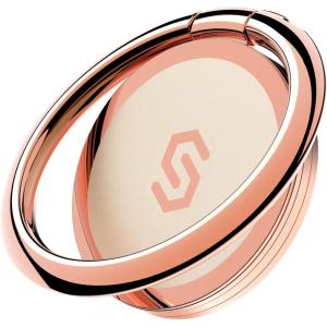 imageSyncwire Cell Phone Ring Holder Stand 360 Degree Rotation Universal Finger Ring Kickstand with Polished Metal Phone Grip for Magnetic Car Mount Compatible with iPhone Samsung LG Sony  GrayRose Gold