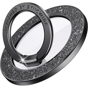imageSyncwire Magnetic Phone Grip for MagSafe Magnetic Sparkle Phone Ring Holder Rotatable Kickstand Cell Phone Stand Removable MagSafe Accessories for iPhone 15 Pro Max 14 13 12Android Rose GoldBlack Diamond
