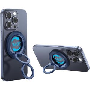 imageSyncwire Magnetic Phone Ring Holder for MagSafe Cell Phone Grip Stand Finger Ring Kickstand With TwoSided Magnetic Compatible iPhone 16 Pro Max 15 14 13 12 Android GreenTitanium Blue