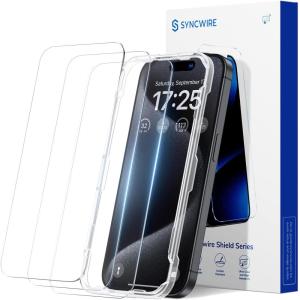 imageSyncwire Screen Protector for iPhone 14 Pro61 inch 3 Pack 10X Military Grade Protection Tempered Glass Easy Installation Frame Full Coverage HD Clear Bubble FreeiPhone 15 Pro Max