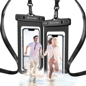 imageSyncwire Waterproof Mobile Phone Case Pack of 2 Underwater Mobile Phone Case 7 Inch Waterproof Mobile Phone Case with Side Buttons Seamless Design for iPhone 14 13 12 11 Pro XS Max Mini SE XR X 8BlackBlack