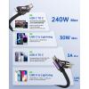 imageSYNCWIRE 4in1 USB Charging Cable 4FT 240W MultiPort USBUSBC to USB CLightning Fact Charging Cable for iPhone 1615 Series MacBook ProiPad Galaxy S24S23 Android Auto etc