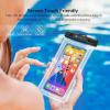 imageSYNCWIRE Waterproof Mobile Phone Case 7 Inches Pack of 2 IPX8 Universal Waterproof Mobile Phone Case for iPhone 16 15 14 13 12 11 Pro Xs Max Mini Se Galaxy S25 S24 S23 S22 S21 S10Black  Transparent