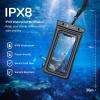 imageSYNCWIRE Waterproof Mobile Phone Case 7 Inches Pack of 2 IPX8 Universal Waterproof Mobile Phone Case for iPhone 16 15 14 13 12 11 Pro Xs Max Mini Se Galaxy S25 S24 S23 S22 S21 S10Black  Blue