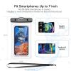 imageSYNCWIRE Waterproof Mobile Phone Case 7 Inches Pack of 2 IPX8 Universal Waterproof Mobile Phone Case for iPhone 16 15 14 13 12 11 Pro Xs Max Mini Se Galaxy S25 S24 S23 S22 S21 S10Black  Transparent