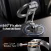 imageSyncwire Fits MagSafe Car Mount for Car DashampampTesla ScreenAllMetal Magnetic Phone Holder Flexible Threeaxis360 Rotation Car Mount Strong Magnets Car Phone Holder for iPhone 16 15 14 13 Pro MaxTitanium Silver