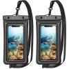 imageSYNCWIRE Waterproof Mobile Phone Case 7 Inches Pack of 2 IPX8 Universal Waterproof Mobile Phone Case for iPhone 16 15 14 13 12 11 Pro Xs Max Mini Se Galaxy S25 S24 S23 S22 S21 S10BlackBlack