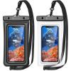 imageSYNCWIRE Waterproof Mobile Phone Case 7 Inches Pack of 2 IPX8 Universal Waterproof Mobile Phone Case for iPhone 16 15 14 13 12 11 Pro Xs Max Mini Se Galaxy S25 S24 S23 S22 S21 S10Black  Transparent
