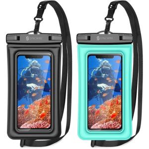 imageSYNCWIRE Waterproof Mobile Phone Case 7 Inches Pack of 2 IPX8 Universal Waterproof Mobile Phone Case for iPhone 16 15 14 13 12 11 Pro Xs Max Mini Se Galaxy S25 S24 S23 S22 S21 S10Black  Blue