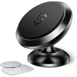 imageSyncwire Magnetic Car Phone Holder for Dashboard Cell Phone Car Kits 360 Adjustable Magnet Cell Phone Mount Compatible with iPhone Samsung LG GPS Mini Tablet and MoreBlack