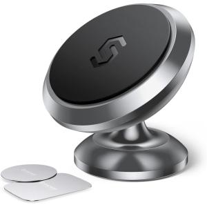 imageSyncwire Magnetic Car Phone Holder for Dashboard Cell Phone Car Kits 360 Adjustable Magnet Cell Phone Mount Compatible with iPhone Samsung LG GPS Mini Tablet and MoreGray