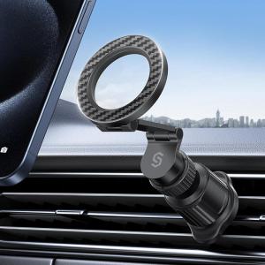 imageSYNCWIRE for Magsafe Car Mount Vent  Magnetic Phone Holder for Car 3D Long Arm  Flexible Rotation  Strong Magnets Air Vent Car Phone Mount for iPhone 16 15 14 13 12 Pro Max Plus Mini Mag SafeCarbon Fiber