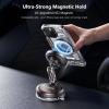 imageSYNCWIRE MagSafe Car Phone Mount 3Axis Double Folding Design Strong Suction Cup Phone Holder 360 Rotation Compatible with iPhone 1215 Series ampamp MagSafe Cases Carbon Fiber Head Gloss Black Arm2Axis  Black