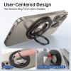 imageSYNCWIRE Magnetic Phone Ring Holder for MagSafe 2 Pack  Magnet Cell Phone Grip Stand Finger Ring Kickstand TwoSided Magnetic Compatible with iPhone 17 Pro Max 16 15 14 13 12 MagSafe AccessoriesSingle RingBlackBlack