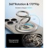 imageSYNCWIRE for MagSafe Ring Phone Holder 360 Rotation Magnetic Cell Phone Grip DualSided Magnets Phone Ring Kickstand Compatible with iPhone 17 16 15 14 13 12 Pro Max MagSafe Android Samsung etcDual RingTitanium