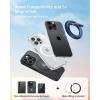 imageSYNCWIRE for MagSafe Ring Phone Holder 360 Rotation Magnetic Cell Phone Grip DualSided Magnets Phone Ring Kickstand Compatible with iPhone 17 16 15 14 13 12 Pro Max MagSafe Android Samsung etcDual RingTitanium Blue