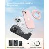 imageSYNCWIRE for MagSafe Ring Phone Holder 360 Rotation Magnetic Cell Phone Grip DualSided Magnets Phone Ring Kickstand Compatible with iPhone 17 16 15 14 13 12 Pro Max MagSafe Android Samsung etcDual RingLight Pink