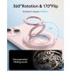 imageSYNCWIRE for MagSafe Ring Phone Holder 360 Rotation Magnetic Cell Phone Grip DualSided Magnets Phone Ring Kickstand Compatible with iPhone 17 16 15 14 13 12 Pro Max MagSafe Android Samsung etcDual RingLight Pink