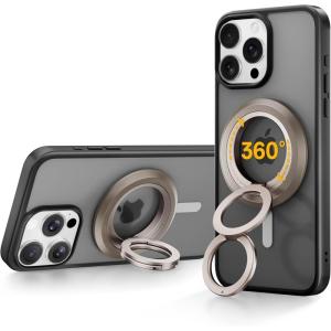 imageSYNCWIRE for MagSafe Ring Phone Holder 360 Rotation Magnetic Cell Phone Grip DualSided Magnets Phone Ring Kickstand Compatible with iPhone 17 16 15 14 13 12 Pro Max MagSafe Android Samsung etcDesert Gold