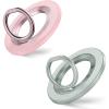 imageSyncwire Magnetic Phone Ring Holder for MagSafe 2 Pack Magnetic Phone Ring Stand Finger Grip Kickstand with TwoSided Compatible iPhoneAndroidMagSafe Accessories PinkGreen