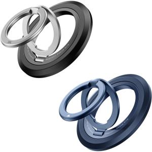 imageSYNCWIRE Phone Ring Holder Grip for MagSafe 360 Rotation Magnetic Cell Phone Grip Stand TwoSided Magnetic Compatible with iPhone 16 15 14 13 12 Pro Max fits MagSafe Accessories BlackTitanium Blue