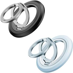 imageSYNCWIRE Phone Ring Holder Grip for MagSafe 360 Rotation Magnetic Cell Phone Grip Stand TwoSided Magnetic Compatible with iPhone 16 15 14 13 12 Pro Max fits MagSafe Accessories  BlackBlue
