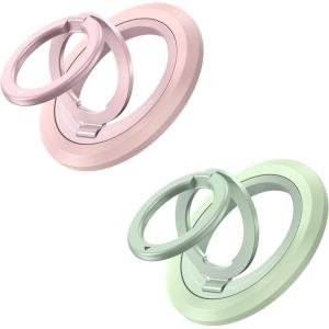 imageSYNCWIRE Phone Ring Holder Grip for MagSafe 360 Rotation Magnetic Cell Phone Grip Stand TwoSided Magnetic Compatible with iPhone 16 15 14 13 12 Pro Max fits MagSafe Accessories  PinkGreen