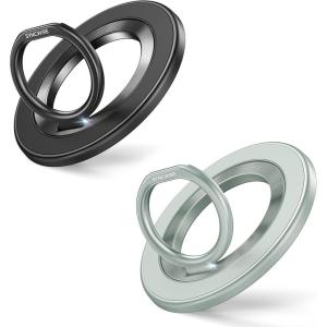 imageSyncwire Magnetic Phone Ring Holder for MagSafe 2 Pack Magnetic Phone Ring Stand Finger Grip Kickstand with TwoSided Compatible iPhoneAndroidMagSafe Accessories BlackGreen