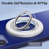 imageSYNCWIRE Magnetic Phone Ring Holder for MagSafe 2 Pack 360 Rotation Dual Sided Magnet Grip Cell Phone Ring Stand Finger Kickstand Compatible with iPhone 17 16 15 14 13 12 Pro Max fits MagSafeSingle Ring1PCSWhite