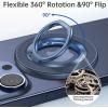 imageSYNCWIRE Magnetic Phone Ring Holder for MagSafe 2 Pack 360 Rotation Dual Sided Magnet Grip Cell Phone Ring Stand Finger Kickstand Compatible with iPhone 17 16 15 14 13 12 Pro Max fits MagSafeSingle Ring1PCSTitanium Blue
