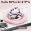 imageSYNCWIRE Magnetic Phone Ring Holder for MagSafe 2 Pack 360 Rotation Dual Sided Magnet Grip Cell Phone Ring Stand Finger Kickstand Compatible with iPhone 17 16 15 14 13 12 Pro Max fits MagSafeSingle Ring2PCSPinkPink