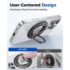 imageSYNCWIRE Magnetic Phone Ring Holder for MagSafe 2 Pack 360 Rotation Dual Sided Magnet Grip Cell Phone Ring Stand Finger Kickstand Compatible with iPhone 17 16 15 14 13 12 Pro Max fits MagSafeSingle Ring1PCSCarbon Fiber