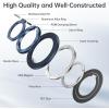 imageSYNCWIRE Magnetic Phone Ring Holder for MagSafe 2 Pack 360 Rotation Dual Sided Magnet Grip Cell Phone Ring Stand Finger Kickstand Compatible with iPhone 17 16 15 14 13 12 Pro Max fits MagSafeSingle Ring1PCSTitanium Blue