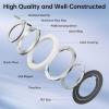 imageSYNCWIRE Magnetic Phone Ring Holder for MagSafe 2 Pack 360 Rotation Dual Sided Magnet Grip Cell Phone Ring Stand Finger Kickstand Compatible with iPhone 17 16 15 14 13 12 Pro Max fits MagSafeSingle Ring1PCSWhite