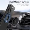 imageSYNCWIRE Magnetic Phone Ring Holder for MagSafe 2 Pack 360 Rotation Dual Sided Magnet Grip Cell Phone Ring Stand Finger Kickstand Compatible with iPhone 17 16 15 14 13 12 Pro Max fits MagSafeSingle Ring1PCSTitanium Blue