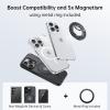 imageSYNCWIRE Magnetic Phone Ring Holder for MagSafe 2 Pack 360 Rotation Dual Sided Magnet Grip Cell Phone Ring Stand Finger Kickstand Compatible with iPhone 17 16 15 14 13 12 Pro Max fits MagSafeSingle Ring2PCSBlackWhite