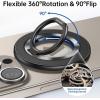 imageSYNCWIRE Magnetic Phone Ring Holder for MagSafe 2 Pack 360 Rotation Dual Sided Magnet Grip Cell Phone Ring Stand Finger Kickstand Compatible with iPhone 17 16 15 14 13 12 Pro Max fits MagSafeSingle Ring1PCSBlack