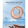imageSYNCWIRE Magnetic Phone Ring Holder for MagSafe 2 Pack 360 Rotation Dual Sided Magnet Grip Cell Phone Ring Stand Finger Kickstand Compatible with iPhone 17 16 15 14 13 12 Pro Max fits MagSafeSingle Ring1PCSGlitter Rose Gold