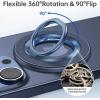 imageSYNCWIRE Magnetic Phone Ring Holder for MagSafe 2 Pack 360 Rotation Dual Sided Magnet Grip Cell Phone Ring Stand Finger Kickstand Compatible with iPhone 17 16 15 14 13 12 Pro Max fits MagSafeSingle RingBlackTitanium Blue
