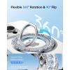 imageSYNCWIRE Magnetic Phone Ring Holder for MagSafe 2 Pack 360 Rotation Dual Sided Magnet Grip Cell Phone Ring Stand Finger Kickstand Compatible with iPhone 17 16 15 14 13 12 Pro Max fits MagSafeSingle Ring1PCSGlitter Silver