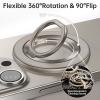 imageSYNCWIRE Magnetic Phone Ring Holder for MagSafe 2 Pack 360 Rotation Dual Sided Magnet Grip Cell Phone Ring Stand Finger Kickstand Compatible with iPhone 17 16 15 14 13 12 Pro Max fits MagSafeSingle Ring1PCSTitanium