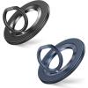 imageSYNCWIRE Magnetic Phone Ring Holder for MagSafe 2 Pack 360 Rotation Dual Sided Magnet Grip Cell Phone Ring Stand Finger Kickstand Compatible with iPhone 17 16 15 14 13 12 Pro Max fits MagSafeSingle RingBlackTitanium Blue